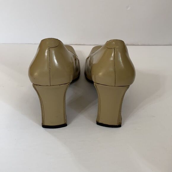 Via Spiga Neutral Tan Color Square Toe Pump Heels - Picture 6 of 9